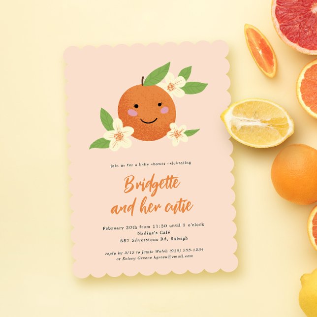 Invitación Naranja neutral de género Cutie Baby Shower (Subido por el creador)