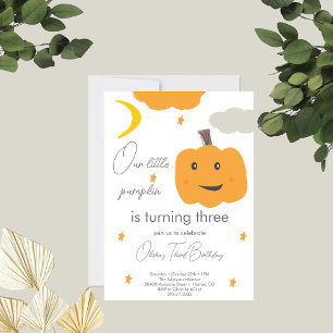 Invitación Naranja Nuestra calabaza Tres Estrellas de la Luna