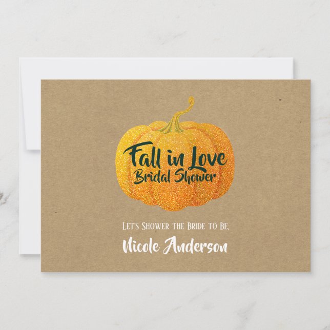 Invitación Naranja otoño salpicado de calabaza de otoño ducha (Anverso)