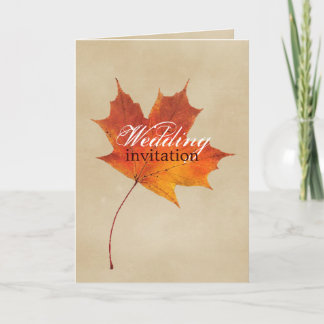 Invitación Naranja otoño se enamora deja Boda