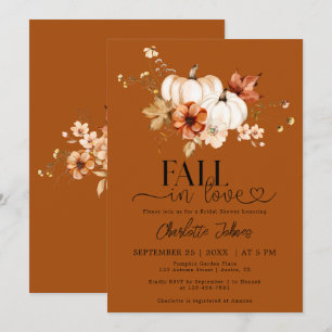 Invitación Naranja oxidado cae al amor Ducha de novia de cala