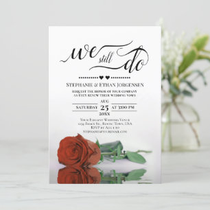 Invitación Naranja oxidado Rosa, todavía hacemos un voto Boda