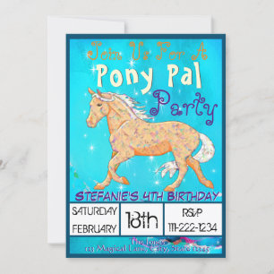 Invitación Naranja Palomino Cumpleaños II (acuarela azul)