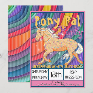 Invitación Naranja Palomino Cumpleaños II (colorido abstracto