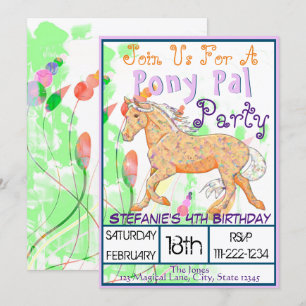 Invitación Naranja Palomino Cumpleaños II (flores dulces past