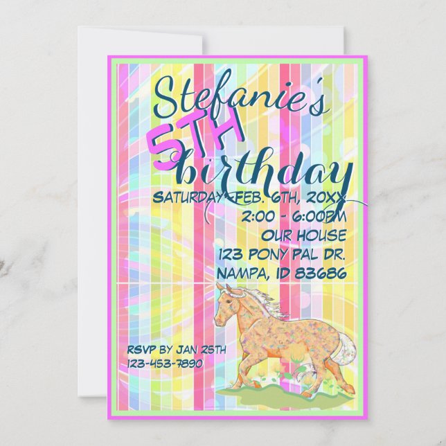 Invitación Naranja Palomino Cumpleaños III (banda de viento p (Reverso)