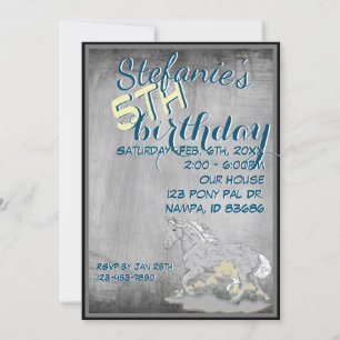 Invitación Naranja Palomino Cumpleaños III (gótico grunge gri