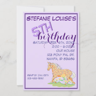 Invitación Naranja Palomino Cumpleaños III (púrpura)