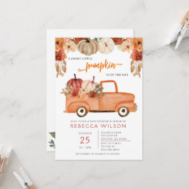 Invitación Naranja Pequeña Calabaza Género Baby Shower neutra