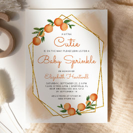 Invitación Naranja Pequeño Citrus Cutie Bebé Sprinkle
