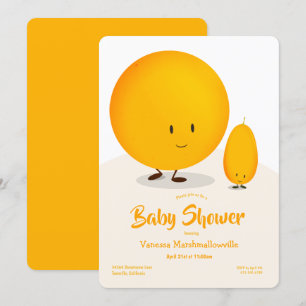 Invitación Naranja personalizado White Kumquat Fruit Baby Sho