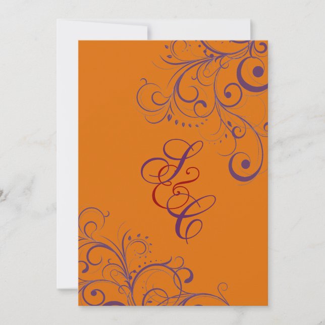 Invitación Naranja + Plomo ornamental (Anverso)