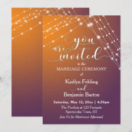 Invitación Naranja Plum Ombre y Boda de cadenas ligeras