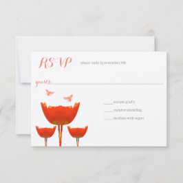 Invitación Naranja Poppies & Bumble Bebe Boda