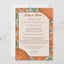 Invitación Naranja Poppy Baby Shower por distancia