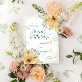 Invitación Naranja Poppy Watercolor Florals
