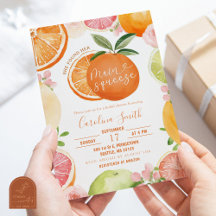 Naranja principal de hielo Citrus Bridal Shower
