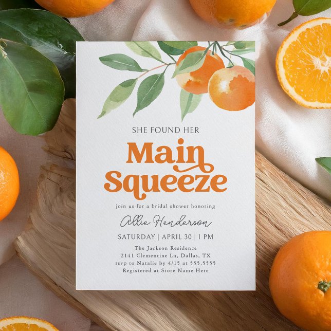 Invitación Naranja principal de hielo Citrus Bridal Shower (Subido por el creador)