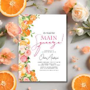 Invitación Naranja principal de la ducha de la novia del citr
