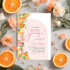 Invitación Naranja principal de la ducha de la novia del citr