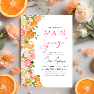 Invitación Naranja principal de la ducha de la novia del citr