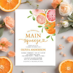 Invitación Naranja principal de la ducha de la novia del citr