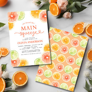 Invitación Naranja principal de la ducha de la novia del citr