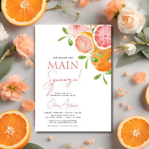 Invitación Naranja principal de la ducha de la novia del citr