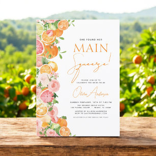 Invitación Naranja principal de la ducha de la novia del citr
