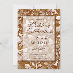Invitación Naranja quemada por Terra cotta Boda botánico mode