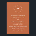 Invitación Naranja Quemado Amarre Mínimo El Monograma De Knot<br><div class="desc">Puede ser totalmente personalizado para satisfacer sus necesidades. © Gorjo Designs. Hecho para ti a través de la plataforma Zazzle. // ¿Buscando elementos coincidentes? Otra papelería del set disponible en la sección ‘colecciones’ de mi tienda. // ¿Necesita ayuda para personalizar su diseño? ¿Tienes otras ideas? Siéntase libre de enviarme un...</div>