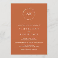 Naranja Quemado Amarre Mínimo El Monograma De Knot