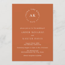 Naranja Quemado Amarre Mínimo El Monograma De Knot