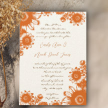 Naranja Quemado Boda Comprimido Vintage