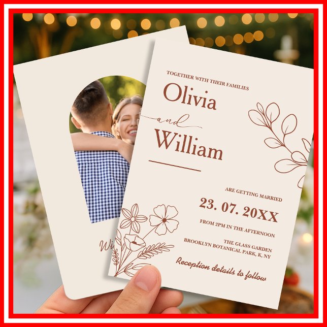 Invitación Naranja quemado Boho Boda (Subido por el creador)