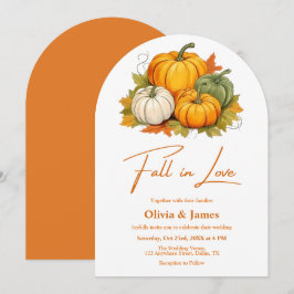 Invitación Naranja quemado de calabaza rusa se enamora Boda