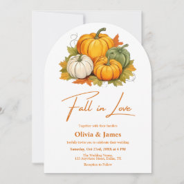 Invitación Naranja quemado de calabaza rusa se enamora Boda