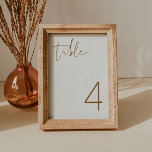 Invitación NARANJA Quemado de INDIE Boho Número de tabla Mini<br><div class="desc">Este número de tabla boda presenta un tipo de letra manuscrito y un diseño minimalista moderno con un naranja quemado y un esquema de color blanco. Cambie fácilmente el número para crear todos los números de tabla. Todos los colores son editables.</div>