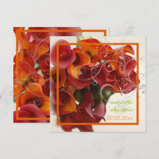 Invitación NARANJA QUEMADO DE PixDezines LILY BOUQUET