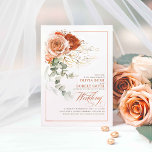 Invitación Naranja Quemado de Terracota Flores Eucalyptus Bod<br><div class="desc">Tu día de bodas es el epítome de la perfección. Con todo, desde el vestido hasta la música, pasando por los pequeños detalles que componen tu día, quieres que todo sea perfecto. Es por eso que ofrecemos este elegante diseño floral que es atemporal en toda su belleza. Nuestra línea bohemia...</div>