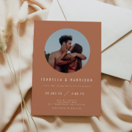 Invitación Naranja quemado de ZARA Foto Boda de código QR