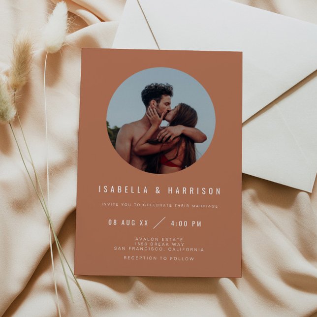 Invitación Naranja quemado de ZARA Foto Boda de código QR (Subido por el creador)