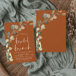 Invitación Naranja Quemado Eucalyptus Ducha Brunch Bridal