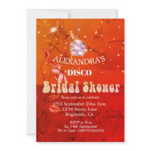 Naranja quemado Floral Disco Ball Bridal Shower