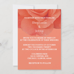 Invitación Naranja quemado Floral Terracota Rustic Fall Weddi