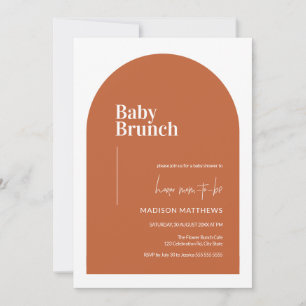 Invitación Naranja quemado Minimal Arch Baby Brunch Baby Show