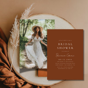 Invitación Naranja quemado ruso, Terracotta Bridal Shower