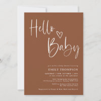 Naranja quemado sórdido Baby Shower neutral Minima