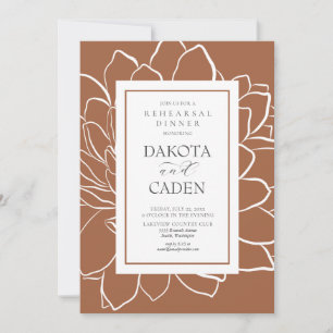 Invitación Naranja quemado Suculento Boda ensayo Cena