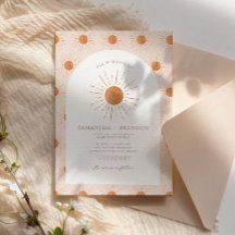 Naranja quemado Sun Celestial Boho Boda Código Qr